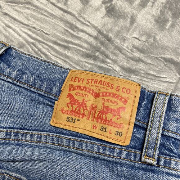 Levi’s 531 Skinny Jeans Men’s Size 31x29 Blue Denim - Picture 9 of 11